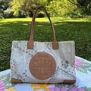 Tory Burch ELLA CANVAS FLORAL TOTE BAG